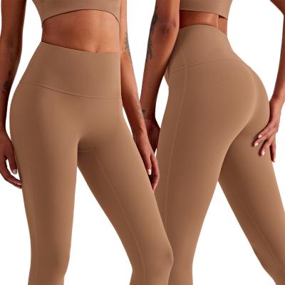 China Breathable Women High Waist Naked Feeling Compressiom Soft Training Workout Leggings Luxury Lycra Fabric Stretchy Elastic Yoga Sports Pant for sale