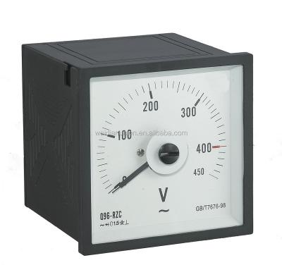 China ABS+Transparent Glass Coil Movable Structure 96*96mm Panel Analog Voltmeter for sale