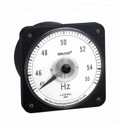 China Round ABS Plastic Shell Housing 45-55Hz Square Tyoe 240 Degree Panel Analog Frequency Meter for sale