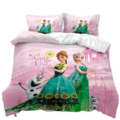 China Anti Dust Mite Cartoon Foreign Trade 3D Digital Border Kit Printing Comforter Cover Princess Bedding 3 Pcs Set for sale