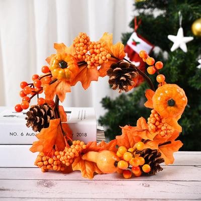 China Hot Sale Polyester Christmas Wreath Holiday Decoration Shopping Mall Hotel 30CM Christmas Border Wreath for sale