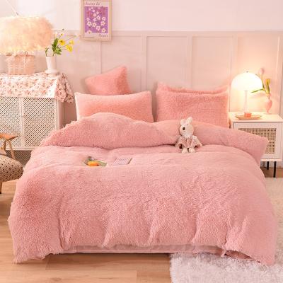 China Nantong Ada Luxury Marble Print Faux Fur Anti-Static Duvet Cover Fluffy Duvet Cover Ultra Soft Velvet Ombre Shaggy Bedding for sale