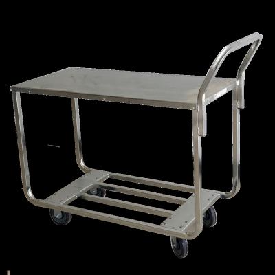 China 2 or 3 Layer Metal Trolley Instrument Storage Trolley Restaurant Library Hotel Trolley Easy Moving Customized Stainless Steel Goods for sale