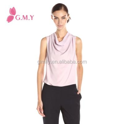 China Clothing Women Anti-Pilling Blow Guang Hood-Neck Sleeveless Top for sale