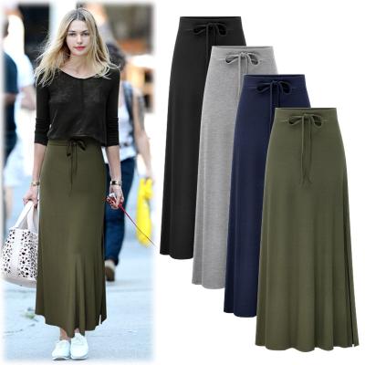 China OEM GIMILY Anti-Static High Waist Custom Wrap Skirts Slim Solid Color Casual Show Plus Size Midi Skirts Women's Cotton Lace-up Pencil Skirts for sale