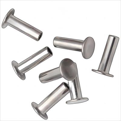 China Stainless steel good quality M3X8 4*7, 4mm 6mm Stainless Steel Round Double  Dome Rivets Hot Rivets Round head hollow semi-tubular rivets/ for sale