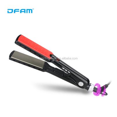 China DFAM brand professional 3/5 inch nano titanium flat iron, salon wide flats hair straightener 25*2.7*4.4cm for sale