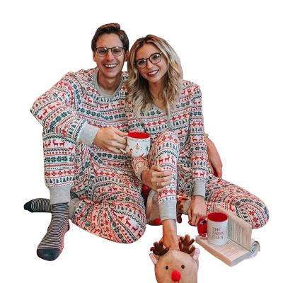 China Wholesale Breathable Cotton Christmas Clothes Matching Couples Family Christmas Onesie Pajamas Set For Women Sleepwear for sale