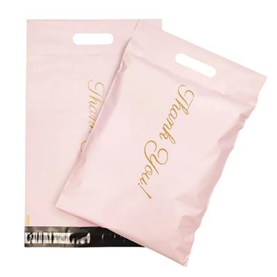 China Recyclable Hot-selling pe delivery bag is thickened with pink portable handheld poly mailer for sale