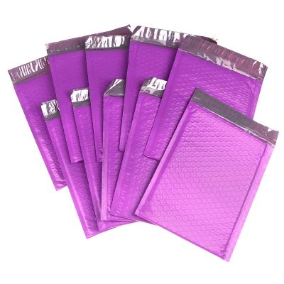 China Multiple Strong Adhesive Hard Carrier Printing Methods Three-Layer Composite Material Purple Peach Bubble Mailer for sale