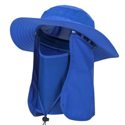 China Outdoor Activities Outdoor Summer Sun Proof Travel Sun Hat Bucket Hat Anti UV Fisherman With Neck Shade Fin for sale