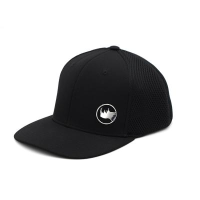 China COMMON Metal Plate Logo Soft Mesh Back Snapback Fitted Hats Cap for sale