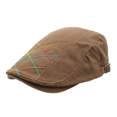 China New Good Quality Striped Trendy Men's Plaid Beret Hat for sale