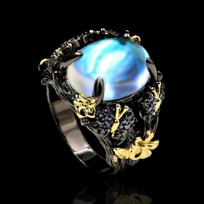 China Wholesale Women's Vintage Jewelry Retro Rings Personality Ring Gift Anillo Personality Gemstone Antique Ring for sale