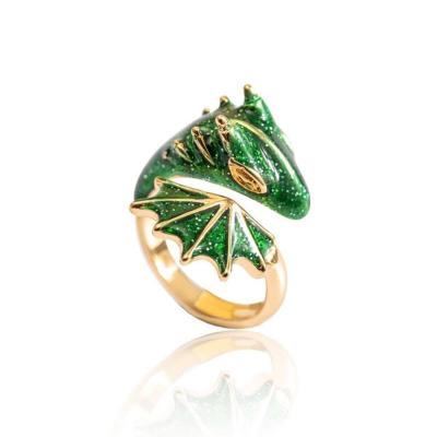 China High Quality Enamel Ring Anillo Luster Pet Personality Trend Cute Opening Ring Woman Ring Jewelry for sale