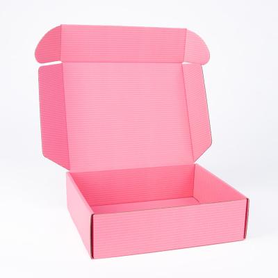 China Recyclable Custom Logo Pink Silver Cosmetic Cardboard Corrugated Mailing Box for sale