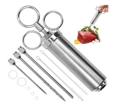 China Viable Turkey Basting Flavor Food Seasoning Injector Kit with 3 Marinade Injector Needles and 2 Cleaning Brushes for Grill BBQ Meat for sale