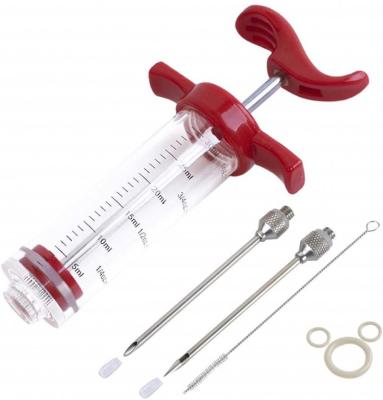 China Sustainable Plastic Marinade Injector Syringe With Meat Screw Needle For BBQ Grill for sale