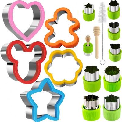 China Viable Sandwich Cutters Set For Kids Vegetable Fruit Cutter Shapes Stainless Steel Cookie Stamp Mold And Food Decorating Tools for sale