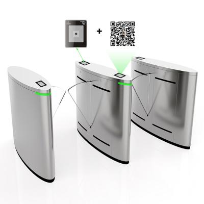 China Security Access Control Management SUS 304 Stainless Heavy Duty Elegant Design Oval Shape flap turnstile series qr code scanning reader turnstile flap gate ticket for sale