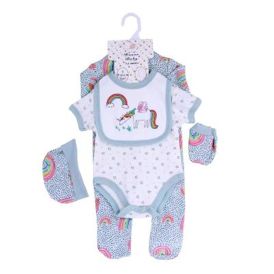 China Comfortable Wholesale Baby Jumpsuit Sets Newborn Baby Crawler 5 Split Summer Clothes One Hand 3 Groups for sale