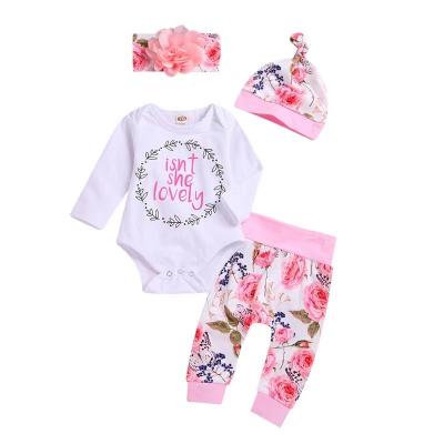 China European and American children's wear baby sleeve letter one-piece set comfortable wholesale girl pet long clothes climbing clothes for sale