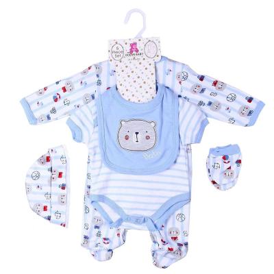 China Summer Split Comfy Baby Clothes 100% Cotton Growing Suit Overalls Boys And Girls 5 Sets Of Children's Clothing for sale