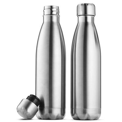 China Sustainable Double Wall Thermal Vacuum Flask Insulated Outdoor Sports Drink Cola Shaped 18/8 Stainless Steel Water Bottles With Custom Logo for sale