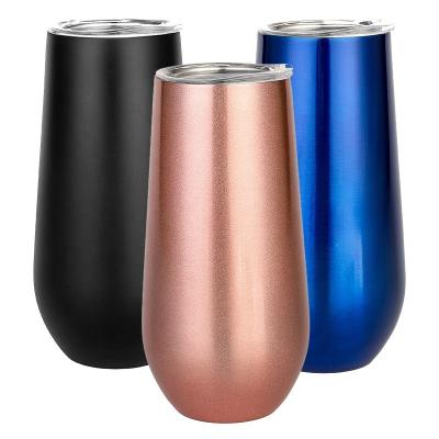 China Viable Custom Logo 6oz Double Wall Egg Shape Stainless Steel Vacuum Wine Tumbler Cup Travel Sports Insulated Eco Friendly Coffee Mug for sale