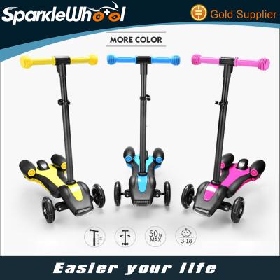 China Newest Kids Rubber Scooter Colorful Mini 3 Wheel Fog Kick Scooter With Sprayer for sale