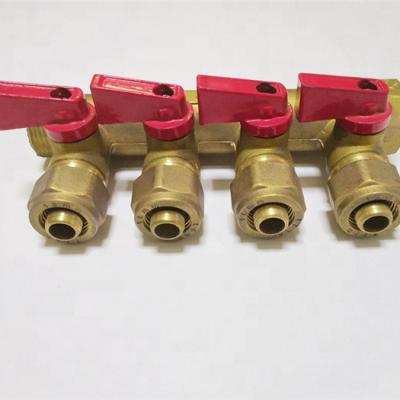 China Separate Water Transport GD/FOALDON Fittings 4 Way Pex Tube Brass Manifold For Pex Pipes for sale