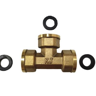 China Factory HPB58-3 Female Pipe Fitting Brass Direct Connector Pipe Tee With Matching Trim for sale