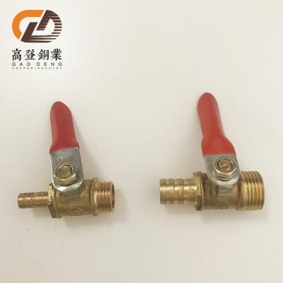 China General Manufacturer Wholesale Female Gas Brass Ball Valve With Red Handle for sale