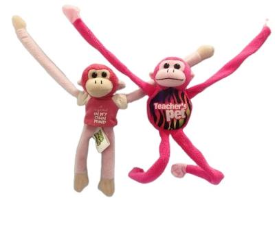 China Long Plush Stuffed Animal Magnet Arm Monkey With T-Shirt for sale