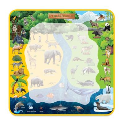 China 3+ Years Doodle Mat Kids PVC Magic Animals Water Drawing Coloring Mats Educational Toys Gifts for Boys Girls for sale