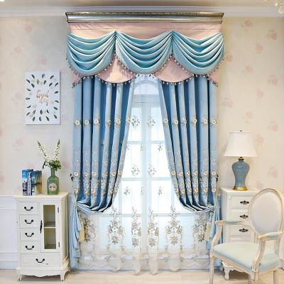 China New Blackout Blackout Curtains Living Room Bedroom Embroidered European Luxury Curtains Chenille Curtains for sale