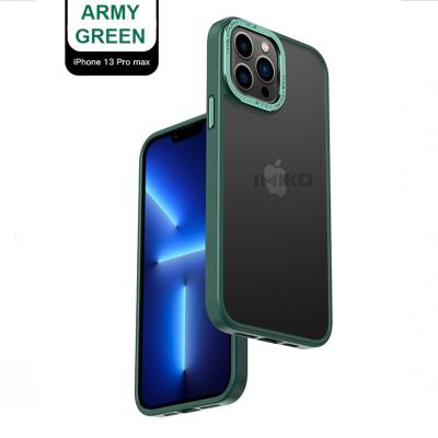 China IMIKO Matte Metal Shockproof Camera Lens Protector Shockproof Matte Translucent Case for iphone 14 pro max 13 pro case with camera cover for sale