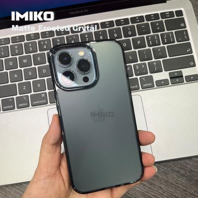 China IMIKO Crytal Shockproof Translucent Shockproof Armor Matte Case Cover for iphone 12 case 13 14pro max matte black luxury for sale