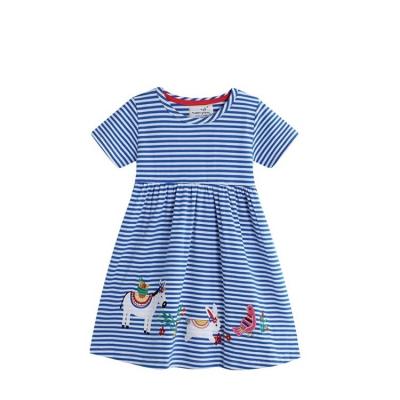 China Breathable Factory Direct Stripe Pattern Dress Spanish Babies Summer 3 To 5 Years Old Dress For Girl for sale