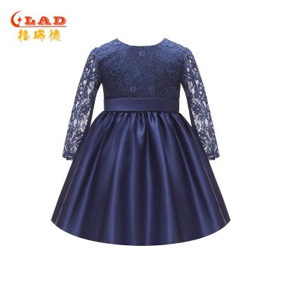 China Wholesale Anti-wrinkle 2021 Newest Navy Kids New Born Lace Princess Baby Modern Baby Dress for sale