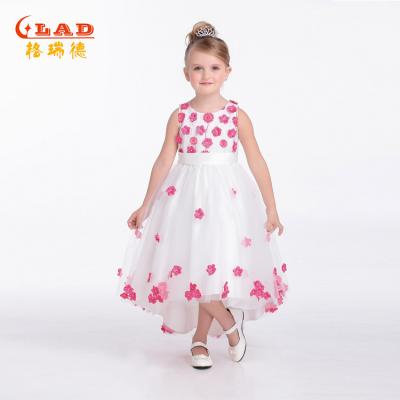 China Anti-wrinkle products love lace bodice 3D flower baby dresses Princess Party Flower Girls dresses for wedding for sale