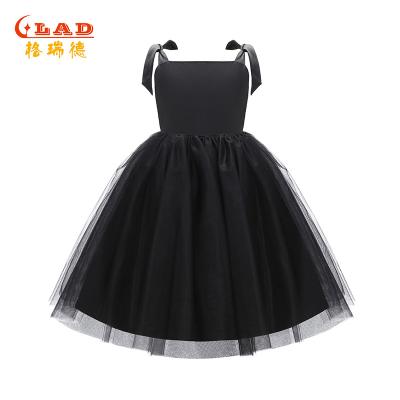 China Anti-Wrinkle Fashion 2022 Sleeveless Layered Princess Black Girls Dress Party Dresses for sale