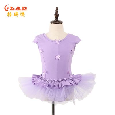 China High Quality Anti-wrinkle Kids Dress Girl 2 Years To 11 Years Long Sleeve Toddler Girls Lilac Short Tutu Dress With Tiny Bow Knot for sale