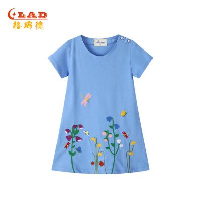 China Breathable Kids Plus Size Crewneck Shorts Sheath Unique Soft Breathable Solid Knitting Fabric Girl Dress for sale