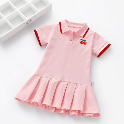 China Anti-wrinkle Best Quality Selling Teen Girls Dresses Cotton Shorts Sleeves Shirt Neck Girl Birthday Dress for sale