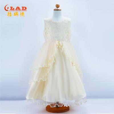 China Crew Neck Dresses Babies 9 Years Old Birthday Dress Layered Tulle Skirt Lace Dresses For Girls for sale