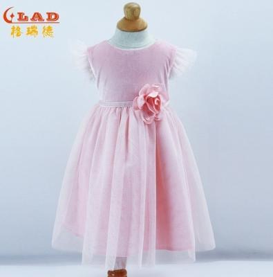 China Breathable Girls Dresses Blush Pink Flowers Dresses For 2 Year Old Girl Birthday Baby Girl for sale