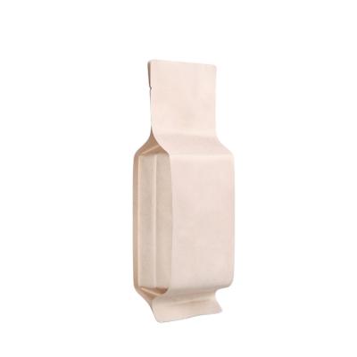 China Recyclable Customized Biodegradable Food Grade Gusset Kraft Paper Side Bags For Tea Packaging for sale