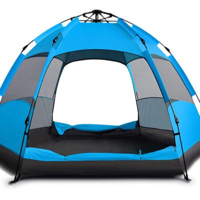 China Straight Tying Type Hexagon Automatic Awning Tent Shower Bath Party Family Waterproof Large Canopy Changing Camping Outdoor Tents for sale