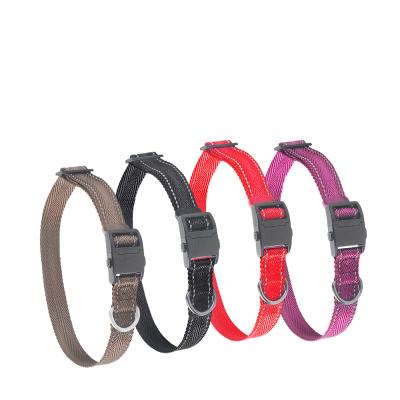 China Dogness Reflective Nylon Webbing Stripe Reflective Dog Collar for sale